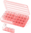 Monthly Pill Organizer 1 Times a Day, 30 Day Pill Box, One Month Pill Case Once a Day, 31 Day Pill Holder Medicine Organizer for Witamina, Pink