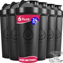 6 opakowania, Butelki shaker z drucianymi whisky do mieszania białka 124; Nieszczelne Butelki Blender Shaker Pack 124; BPA- Free & Zmywarka Sejf 124; 6 24 butelki shaker Oz 124; Butelki shaker do shake