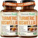 Boswellia Serrata Turmeric Supplement for Joint Support & Inflatimate Balance - Turmeric Boswellia Supplement with Ginger & Black Pepper Extract for Enhanced Absorption - Non-GMO - 2pack