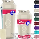 2 PACK, 28 oz & 20 okr. Butelki shaker z mocną whiskey drutu do mieszanek proteinowych 124; Butelka do shakera ciekłego 124; Butelka BPA- Free & Dishwayer Safe 124; Butelka shaker do shake
