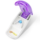 Pill Cutter Splitter dla małych i małych pigułek, Pill Cutter dla cięcia tabletek witaminy w połowie, Pill Splitter z Blade Guard, Purpurowy