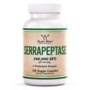 Serrapeptaza 240.000 SPU Max Potenność (120 Kapsułki wegetariańskie) Enzym proteolityczny dla zatok, układu oddechowego i stawów (Non-GMO, Gluten Free, Vegetarian Safe) przez podwójne drewno