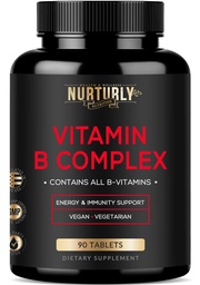 Witamina B Complex - Zawiera wszystkie niezbędne witaminy B - B1, B2, B3, B5, B6, B7, B9, B12 i Biotin - Super B Complex Vitamin for Energy, Immunity and Mood Support - 90 Tablets