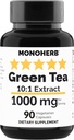 MONOHERB Green Tea Extract 1000 mg - 90 Kapsułki wegetariańskie