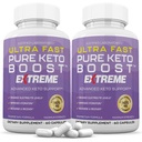 (2 Pack) Ultra szybko czysty Keto Boost Extreme Keto Pigułki 1675MG Nowy & Ulepszony wzór zawiera jabłko cydr Octan Extra Virgin Olive Oil Powder Green Tea Leaf 120 Kapsułki