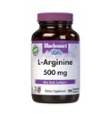 Bluebonnet Nutrition L- Arginine 500mg, Free- Form Amino Acid, Nitric Oxide Prekursor *, SoyFree, Gluten- Free, Non-GMO, Kosher Certified, Vegan, 100 Kapsułki roślinne, 100 Sług, Biały