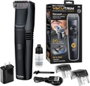 Vacutrim Cordless Mens Beard Trimmer, Rechared Electric Shaver z 20 Tim ustawienie kalibracji Dial i Built- w Vacuum dla wąsacza, Sideburns. Włosy na twarzy, czarny, 7.5, "Jak widziałem w telewizji