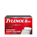 Tylenol 8 Hour Acetaminofen 650 mg Rozszerzone Kapsułki Release, Szybkie działanie Bi- Layer Design, Quick & Long Lasting Pain Relief for Muscle, Joint, Back & Artretis Aches, Fever Reducer, 100 Count