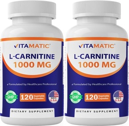 I- Karnityna Witamatyczna Fumaran 1000 mg - 120 Kapsułki roślinne (2 butelki)