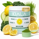 Kiala Nutrition Super Zielone, Organic Zielonych Proszek z Spirulina & Chlorella do trawienia, Gut Zdrowie, Immunitet, Energia, Gluten Free, Wegan, Cukier wolny, Spectra Mieszanka, Lemon Drop, 30 Słupki