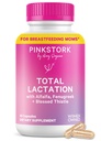 Pink Bocian Total Lactation Supplement for Breast Milk Supply, Organic Fenugreek and Alfalfa to Support Breesting, Milk Flow, and Production, Postpartum Essentials - 60 kapsułki