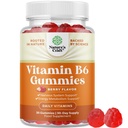 Silne gumki witaminy B6 dla dorosłych - Silne suplementy witaminy B dla mężczyzn i kobiet dla układu nerwowego i układu immunologicznego - Vegan Pyridoxine Chews for Energy & Metabolizm - 30 Ct
