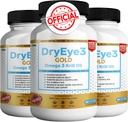 Dry Eye 3 Gold Omega 3 Krill Oil Extra Strength, 60 Softgels, Dry Eye Support, Non-GMO, Gluten Free, Sugar Free (3)