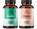 HERBAMAMA Inulina i Chicory Kit - Zestaw 1200 mg Inuliny Fiber & 1200 mg Chicory Korzeń Kapsułki - Wegan, Non-GMO, Żelatinl - wolne - 2 opakowania
