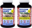 Yerba Prima Psyllium Husks Veg Caps - 180 Count (2 Pack) (625mg) - Vegan, Non- GMO, Gluten Free, Colon Cleanser, Codzienne Fiber Supplement for Gut Health & Regularność