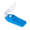 EZY DASE Pill Cutter i Splitter, Bezpieczne cięcia duże, małe i małe tabletki, Witaminy, Tabletki w połowie, Dokładne łatwe cięcie, Stal nierdzewna ostrza, Travel Sized, Łatwe w użyciu, Kolor może Vary, BPA Free