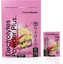 PowderWitamina elektrolity Proszek Plus, Keto, Lemoniada malinowa, Cukier wolny, 1000mg potasu, 120mg wapnia, 120mg magnezu, Non-GMO, Zero Kalorii, 30 Pakiety nawadniania