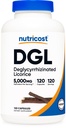 Nutricost DGL Deglicyrhizised Licorice Extract Kapsułki (500mg Extract, odpowiednik 5, 000mg Licorice, 120 Servings) - Nie GMO, Wegan