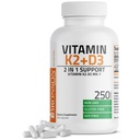 Witamina Bronson K2 (MK7) z suplementem D3 Non-GMO Formuła 5000 j.m. Witamina D3 & 90 µg K2 MK- 7 Łatwe do połknięcia D & K Kompleks, 250 Kapsułki