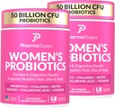 ADVANCED Women's Probiotics for Gut Health - Hair, Skin, & Nails Vitamins Support - 50 Billion CFU w/ Collagen, Biotin & Keratin - Probiotic Supplement for Digestive Health & Bloating Relief, USA-Made