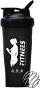 H.R.N 20 Ounce Protein Shaker Bottle For Women, Protein Shaker Bottle, Shaker Bottle Perfect For Pre And Post Workout, Shaker Cup For Protein Drink, Cocktail Shaker Cup 124; [BLACK].