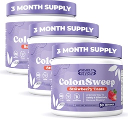 ColonSweep - Probiotyczny Pzyl Probiotyczny Pzyl Powder Colon Cleanser, 7.8 oz. Fiber Supplement Supplement Support for Gut Health - Czyszczenie do Bloating Relief & Detox- 30 Sługi (Pack of 3)