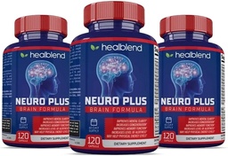 Neuro Plus Brain & Focus Formuła - Suplement do Boostera Mózgu, Pomaga mentalnej klarowności & Focus - Wzmacnia koncentrację i energię mentalną - 120 Kapsułek (3 opakowania)