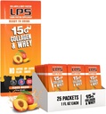 LPS Liquid Collagen & Whey Protein Supplement - Non-GMO Drink, Sugar-Free - Promotes Healthy Skin & Hair for Men & Women, Peach Mango, Single Serve (25 Packets)