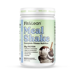 Fit & Lean Meal Shake, Fat Burning Meal Wymiana, Mączka Wymiana z białkiem, włókno, Probiotyki i owoców organicznych & Warzywa, Cookies and Cream, 1lb, 10 Słupki na pojemnik