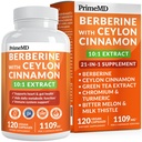 21- in-1 Suplement berberyjski z Ceylon Cynamon z Chrom, Gorzkie Melon i Green Tea Extract i Black Pepper Extract 5X dla energii i Metabolizm Wsparcie z 5279 mg (120 ct, Pack of 1)