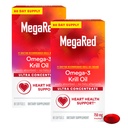 MegaRed Ultra Koncentrat 750mg Omega-3 Kryll Oil Acid Fatty Supplement with EPA / DHA, Przeciwutleniacz Astaksantyny, No Fish Oil Aftersmast Supports Heart Health, 80 Count Softgels (2 Pack)