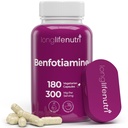 LongLifeNutri Benfotiamine 300mg - 180 Kapsułki wegetariańskie, 6- Miesięczne dostawy, Fat- Rozpuszczalny suplement Tiaminy B1 dla energii i Wellness, Lab Tested, Made in USA