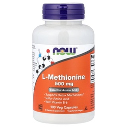 Teraz żywność L- Metionina 500 mg 100 Czapki