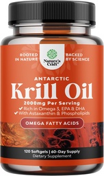 Olejek kryla antarktycznego 2000mg softgels per serving - Omega 3 Kryll Oil Supplement with EPA DHA & Astaxanthin - 3. Party Lab Tested No gluten GMO or Fishy Aftersmast - 2 miesiące