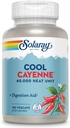 SOLARAY Cool Cayenne Pepper 40,000 HU, Cayenne Pepper kapsułki, Pomoc trawienna, Bio- Cool Process, Laboratorium zweryfikowane, 60- Day Money- Back Guarantee, 90 Służenia, 180 VegCaps
