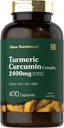 Tahoe Nutritionals Turmeric Curcumin Supplement Agregat 124; 2400mg Agregat 124; 400 Kapsułki Agregat 124; Extract Complex Agregates 124; Non- GMO, Gluten Free