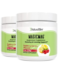NaturalSlim Magicmag Pure Magnezu Citrate Powder Stress, Zaparcia, Mięśnie, Heart Health, i Sleep Support 124; Malina Lemon Magnezu Suplement - 8oz Drink Mix (2 opakowania)