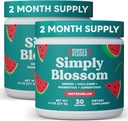 Po prostu Blossom Nutrition Daily Greens & Superfood Powder + Collagen + Probiotyki dla Kobiet Digestive Health & Bloating Relief. Pomoc Twoje zdrowie Bloom - 2 miesięczne dostawy - Arbuz