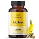 HERBAMAMA Mullein Leaf kapsułki - 1200mg Mullein Leaf Extract for Lung Detox Support - Vegan, Non-GMO Rec.