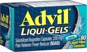 Advil Liqui- żele Ból Reliever i Fever Reducer, Leki przeciwbólowe dla dorosłych z Ibuprofen 200mg w leczeniu bólu głowy, bólu pleców, bólu menstruacyjnego i bólu stawów Relief - 80 Kapsułki wypełnione płynem