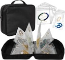Travel Biżuteria Organizator przypadku przezroczysty Biżuteria Przechowywanie Biżuteria Książka Binder Torba na kolczyki, Pierścienie, Naszyjnik, Bransoletka (All- Black)