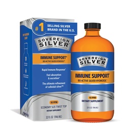 Superior Silver Immune Support - Colloidal Silver, Bio- Active Silver Hydrosol, 10 ppm, Liquid Twist Top, 32 Fl Oz, (946 ml)