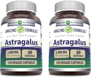 Amazing Compannas Astragalus 2000 mg Per Serving Capsules Supplement ASTAR124; Made from Pure Astragalus Membranaceus Plant Root Extract