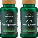 Swanson Pure Brainpower Brain Health Cognitive Memory Focus Support Brain- Derived Neurotrophic Factor (BDNF) Herbal Supplement (Ginkgo Biloba, Bacopa Monnieri) 60 Veggie Capsules (Veg Caps) (2 opakowania)