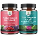Paleta suplementu menopauzy dla kobiet z Dong Quai, Vitex Chaste Berry & Black Cohosh i wsparcia wątroby NAC Suplement z mleka Tistle, Karczoch, Cholina i Buraki do detoxu i naprawy