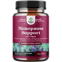 Kompletny suplement menopauzy ziołowej dla kobiet - Wolny hormon sojowy Kapsułki dla nocnych potów Hot Flash & Mood Swings z Dong Quai, Chaste Berry & Black Cohosh Root - 75 Count Pack