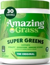 Amazing zieleń trawa miesza Superfood: Zielony proszek Mix for Energy, z Spirulina organiczna, Chlorella, Burak Root Powder, Enzymy i Probiotyki Digestive, Original, 30 Słupki (Packaging May Vary)