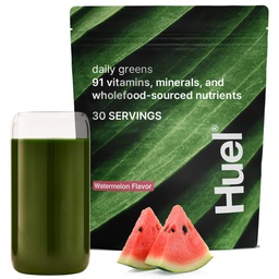 Huel Daily Greens Arbuz 124; Superfood Zielone Proszek 124; 91 Witaminy, Minerały i Wholefooded Ingredients 124; Adaptogeny, Przeciwutleniacze, Przyjazne Gut Probiotyki 124; 30 Służenia