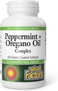 Natural Factors, Peppermint & Oregano Oil Complex, Digestive Aid for Gastrointestinal Health, 60 softgels
