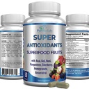 Super przeciwutleniacz owoce Superfood Complex - Potężny przeciwutleniacz Superruits, Acai, Goji, Noni, Mangosteen, Granat, Elderberry, Resveratrol, Wsparcie immunologiczne, Opieka skóry - 60 Kapsułki